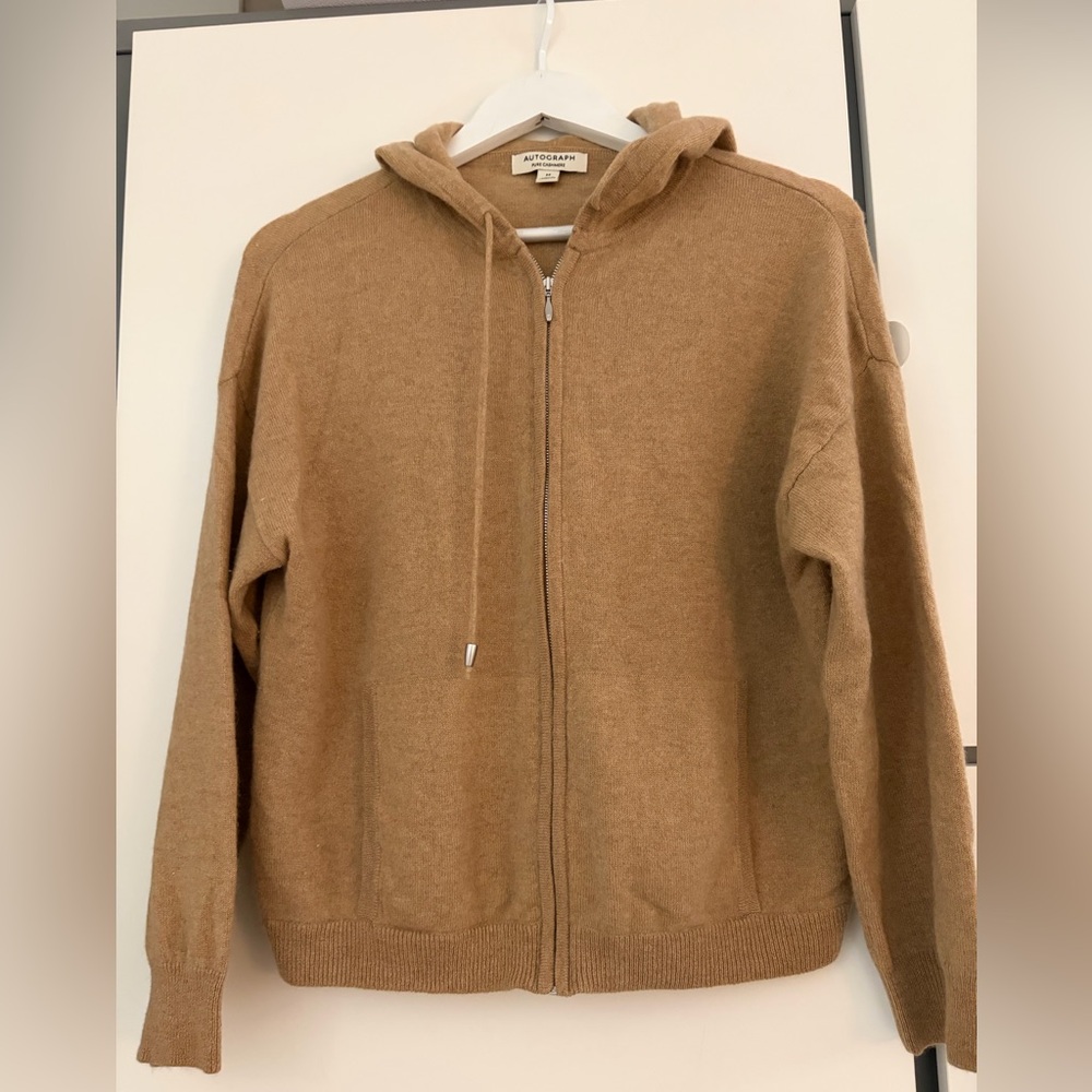 Marks & Spencer Camel Cashmere Zip Hoodie